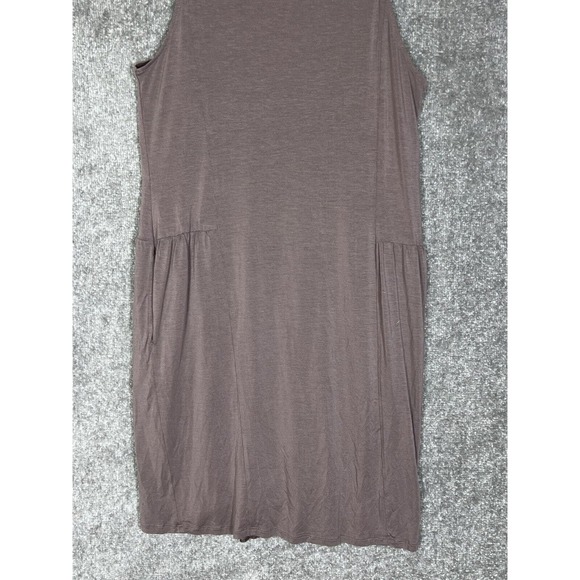Garnet Hill Sleeveless Keyhole Mesh Lined Dress Womens Size Small Brown Pockets - Picture 8 of 11